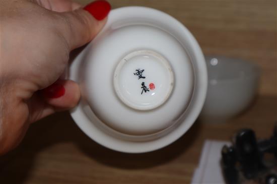 A Chinese Canton famille rose pedestal stem bowl, late Qing dynasty diameter 19cm
